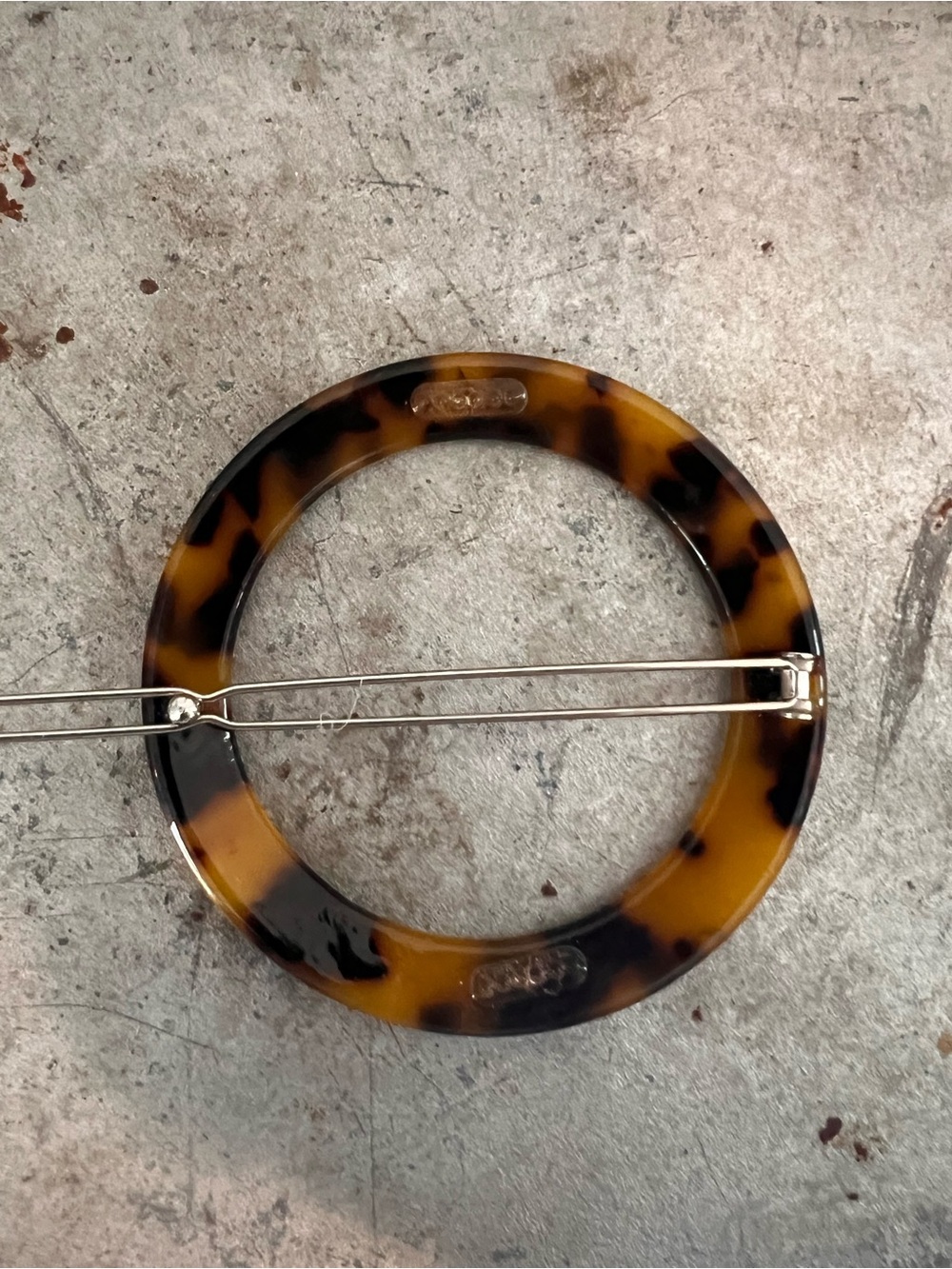 Tortoiseshell MACHETE Round Hair Clip & Neutral Barrette Set - Picture 5 of 10